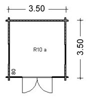 Grundriss Gartenhaus R10a