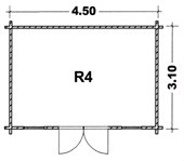 Grundriss Gartenhaus R4