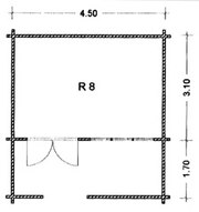 Grundriss Gartenhaus R8