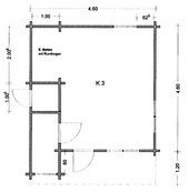 Grundriss Kleingartenhaus K3